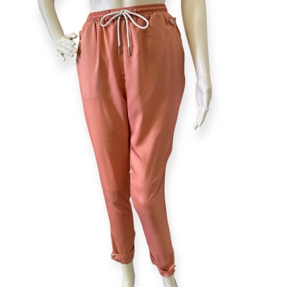 Tab Pink Drawstring Pants
